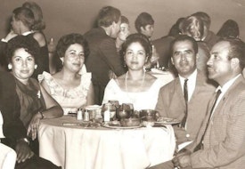 Vázquez and Mendez family, Santa Barbara, 1960s. From left to right: Mr. and Mrs. Morales, Josefina de Mendez, Consuelo Mendez de Vázquez, Remigio Vázquez, and Elías Mendez. Image provided by Alejandra Vázquez Baur with consent from the only living person in this photo, Consuelo Mendez.