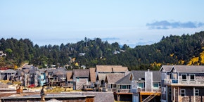 A street of multifamily housing in Oregon.