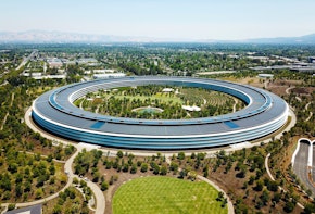 Cupertino, CA, USA - June 25, 2018: Aerial photo of Apple Headquarters, Apple Park