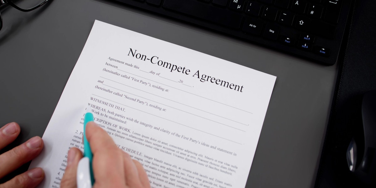 Non Compete Agreement. Business Competition Contract And Law