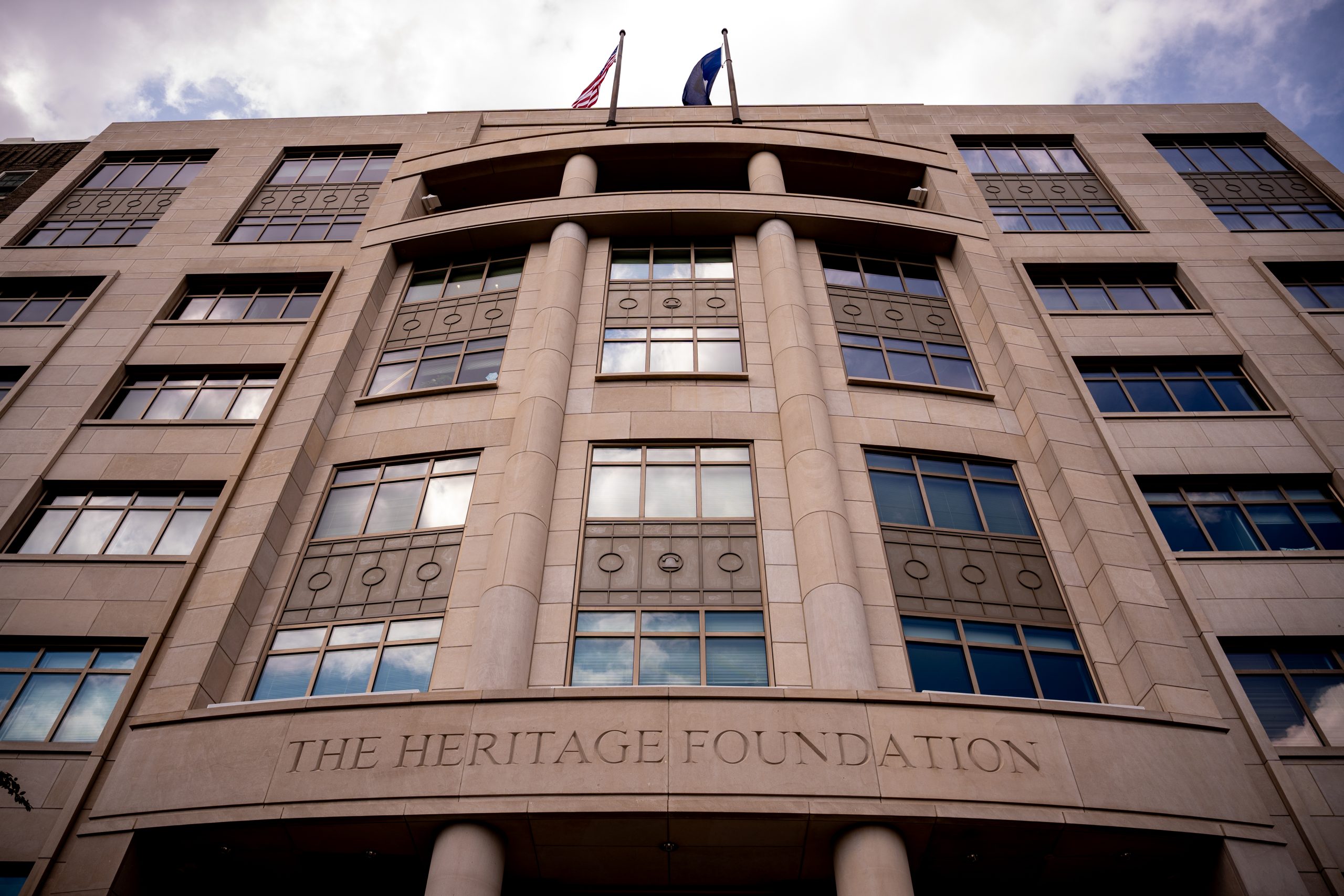 WASHINGTON, DC - JULY 30: An exterior view of The Heritage Foundation building on July 30, 2024 in Washington, DC. Paul Dans, director of Project 2025 at the Heritage Foundation, has stepped down after Republican presidential nominee, former U.S. President Donald Trump became angered by news reports tying him to unpopular Heritage Foundation policy proposals. (Photo by Andrew Harnik/Getty Images)
