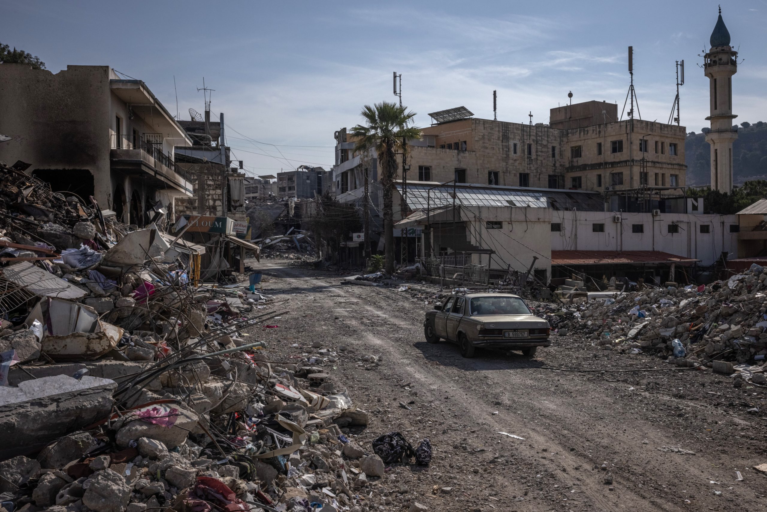 Nabatiyeh’s market area lies in ruins after multiple Israeli airstrikes on November 8, 2024.