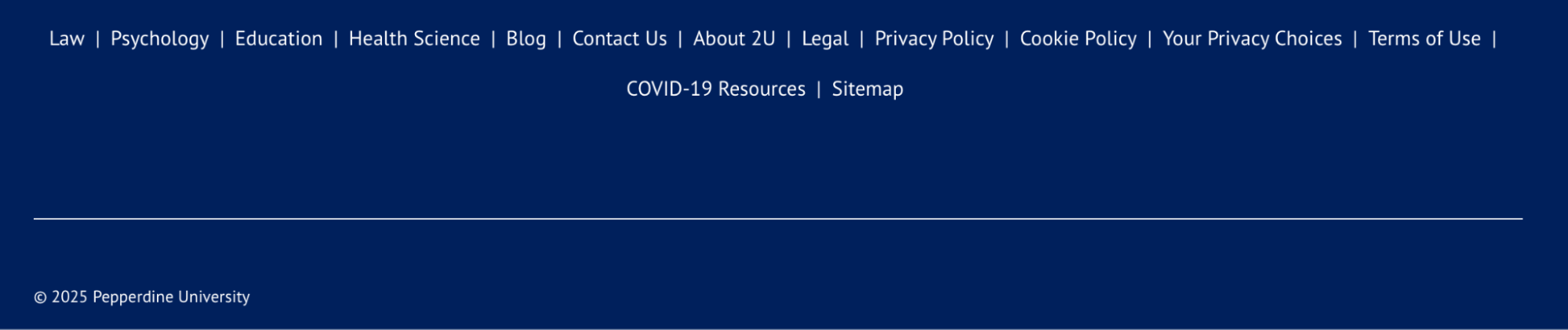 Example of Pepperdine’s Website Footer 