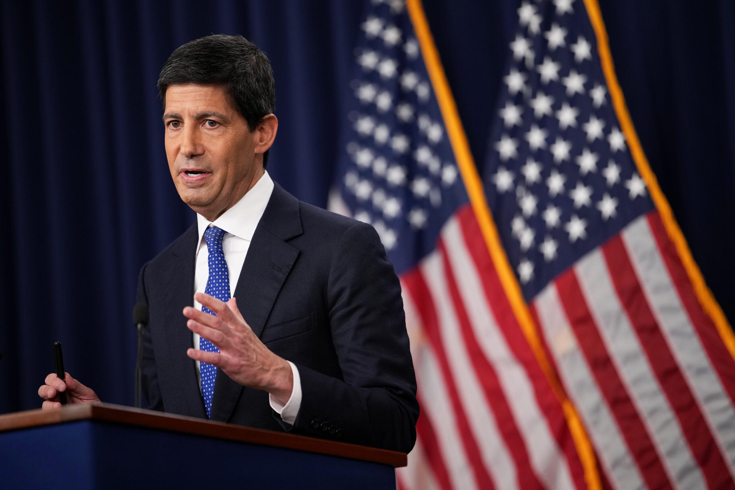 WASHINGTON, DC - SEPTEMBER 16: Federal Reserve Chair Kevin Warsh speaks during a news conference following Federal Open Market Committee meetings at Federal Reserve Headquarters on September 16, 2026 in Washington, DC. The Federal Reserve raised interest rates by a quarter of a percentage point in the first increase since 2023. (Photo by Andrew Harnik/Getty Images)